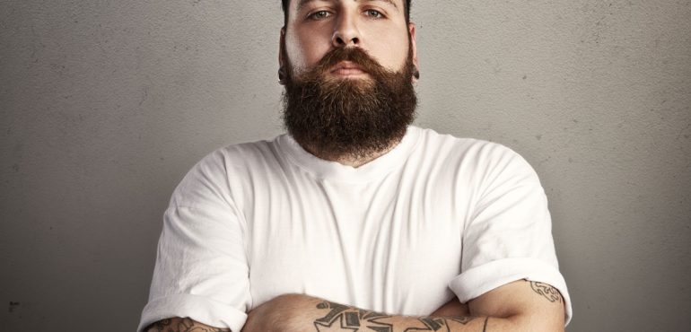 Bearded men with tattoo